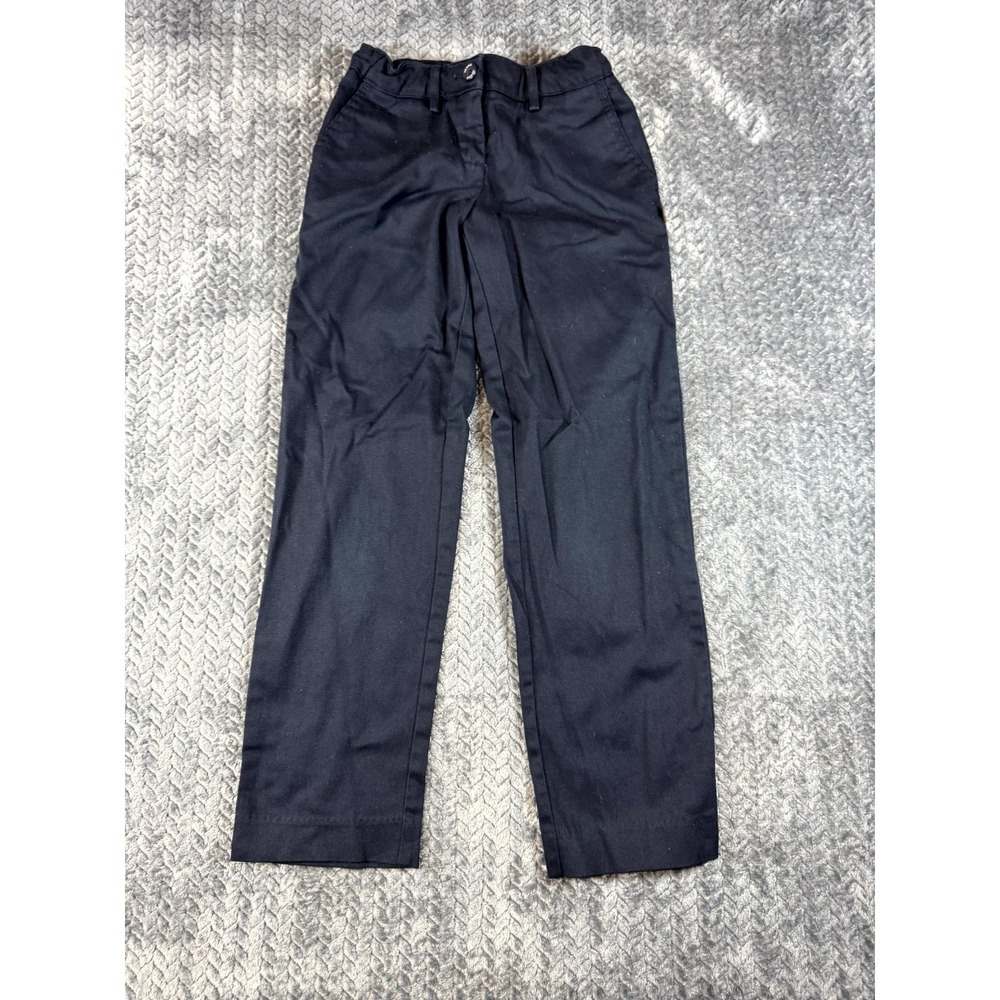 Dennis Dress Pants Girls 10 Black Cotton Stretch Straight Leg Formal Mid Rise